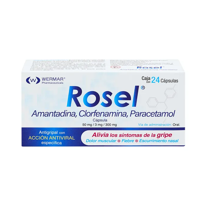 [RES001] AMANTADINA/CLORFENAMINA/PARACETAMOL 50/3/300 MG TAB. C/24 (ROSEL) Lab. WERMAR