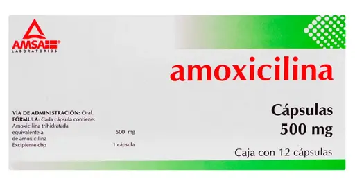 [ATB001] AMOXICILINA 500 MG TAB. C/12 (AMSAXILINA) Lab. AMSA