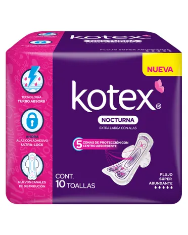 KOTEX REGULAR C/ALAS FLUJO ABUNDANTE C/10 TOALLAS