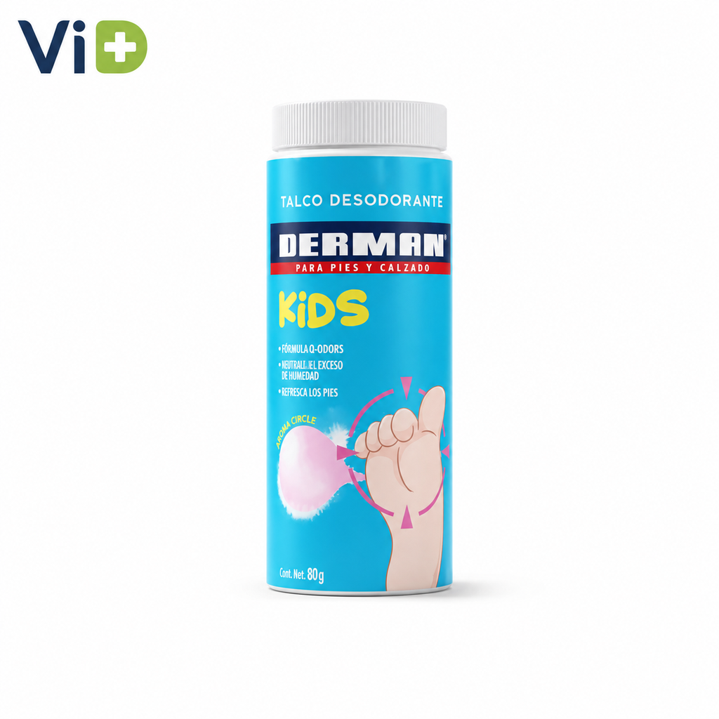 DERMAN TALCO DESODORANTE KIDS AROMA CHICLE 80G