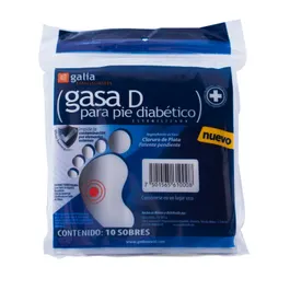 [MDC008] GASA COMPUESTA "D" PARA PIE DIABETICO 10X10CM BOLSA C/10 SOBS