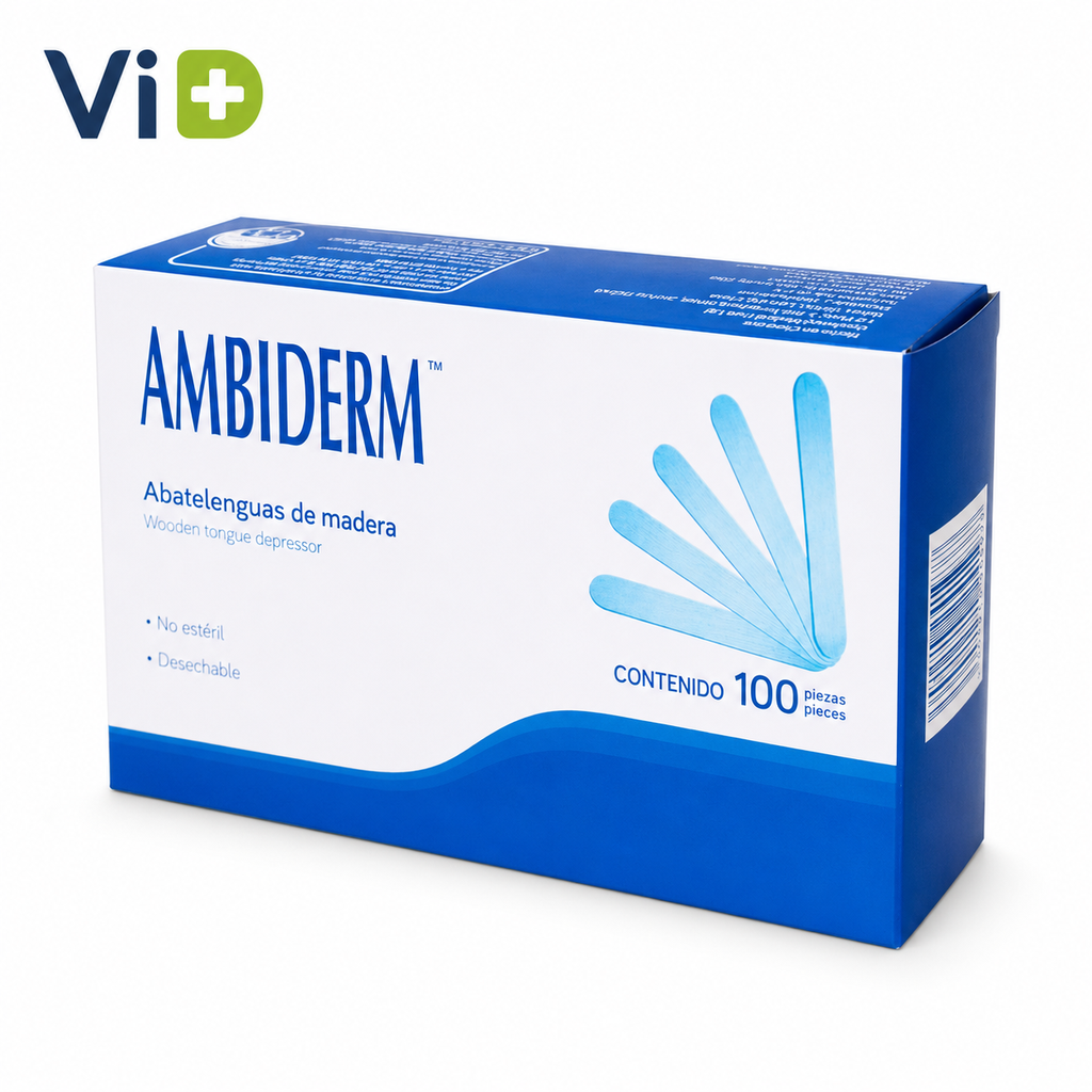 [MDC004] ABATELENGUAS DE MADERA C/100 AMBIDERM