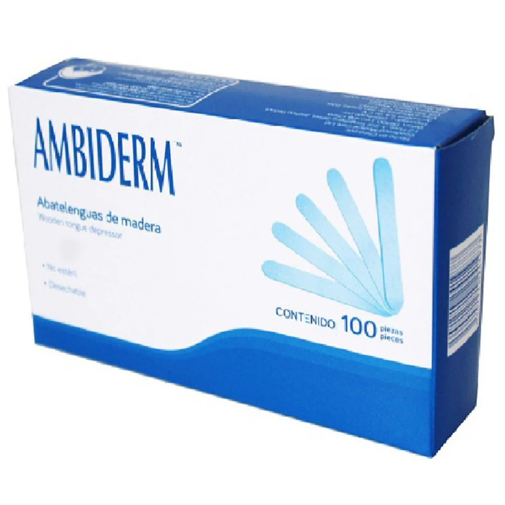 [MDC004] ABATELENGUAS DE MADERA C/100 AMBIDERM